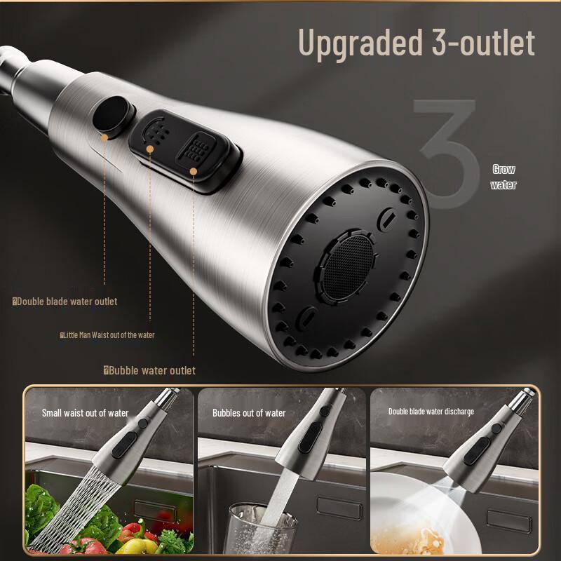 Stainless Steel Pull-Out Kitchen Faucet