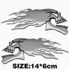 3D Skull Flame Soft Rubber Decal for Cars, Motorcycles, and Electric Vehicles