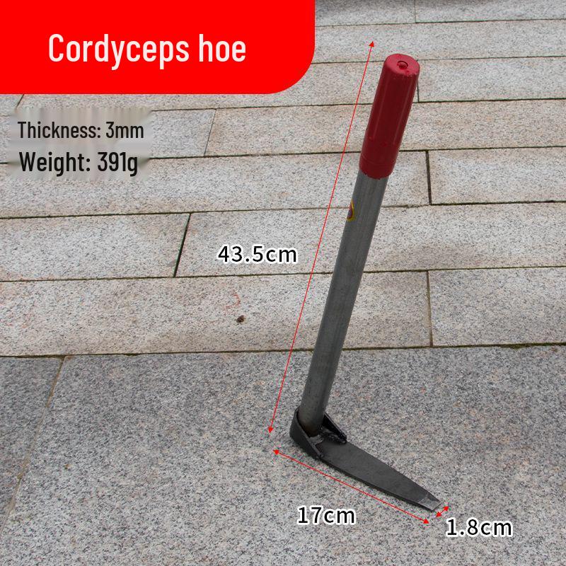 Manganese Steel Dual-Use Hoe: Ideal for Loosening Soil, Planting Vegetables & Flowers, Digging Bamboo Shoots, Steel Handle, Cordyceps Incl.