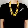 Plastic Big Chunky Chain Necklace 90s Hip Hop Gold Costume Necklace Photography Props Rapper Hip Hop Accessory Jewelry