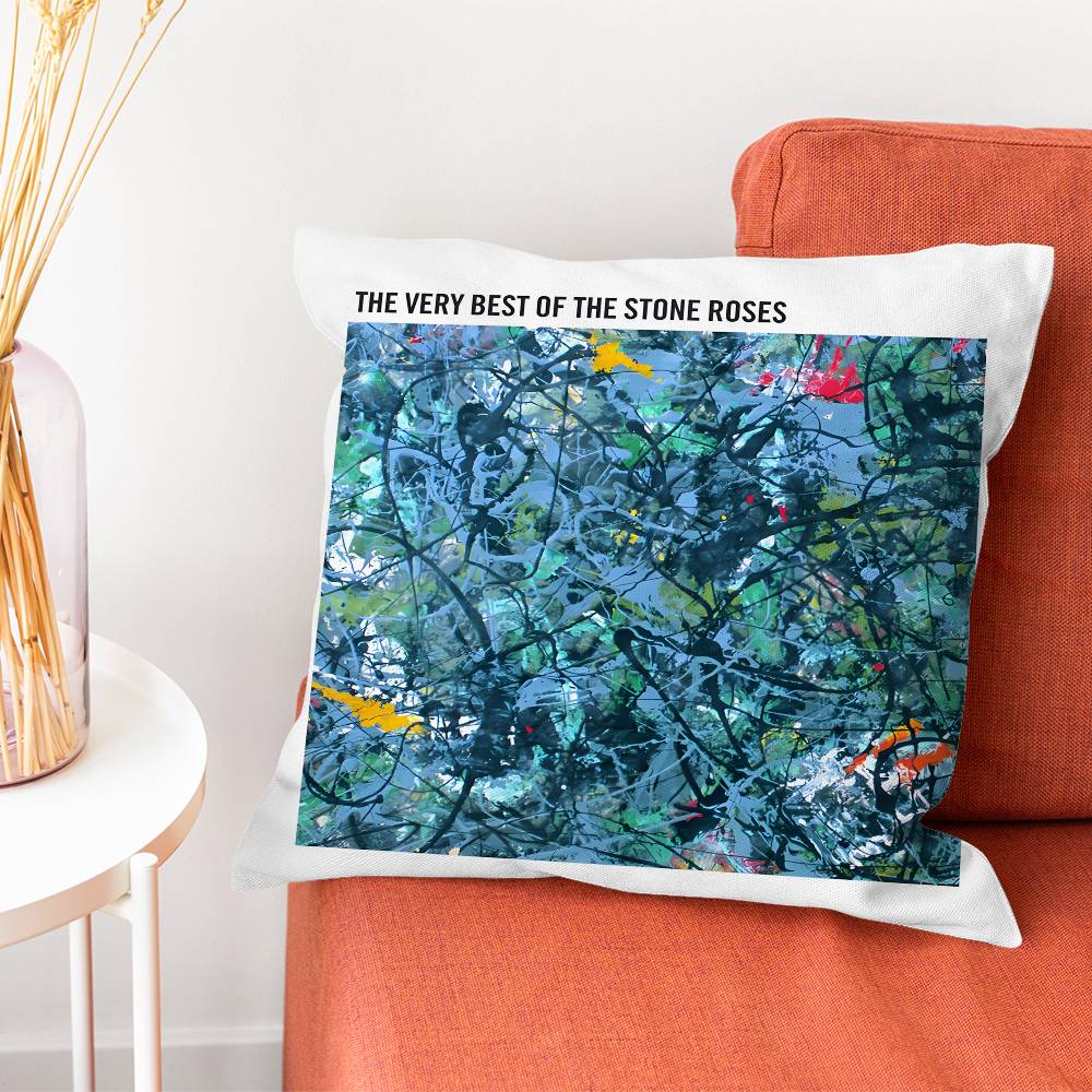 The SStone Roses Band Pillow Case Silky Short Plush With Invisible Zipper Dustproof Sofa Cushion Cover For Home Decor