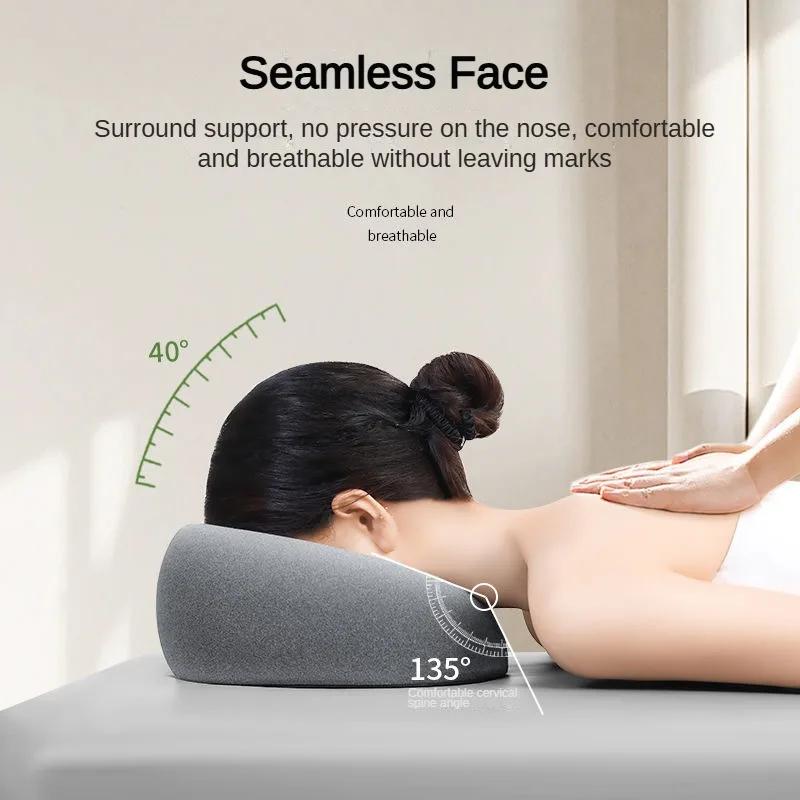 Durable And Safe Ergonomics Lying Down Pillow Memory Foam Breathable Head Rest Support Pillow Body Massage Face Rest Pillow For Beauty Salon