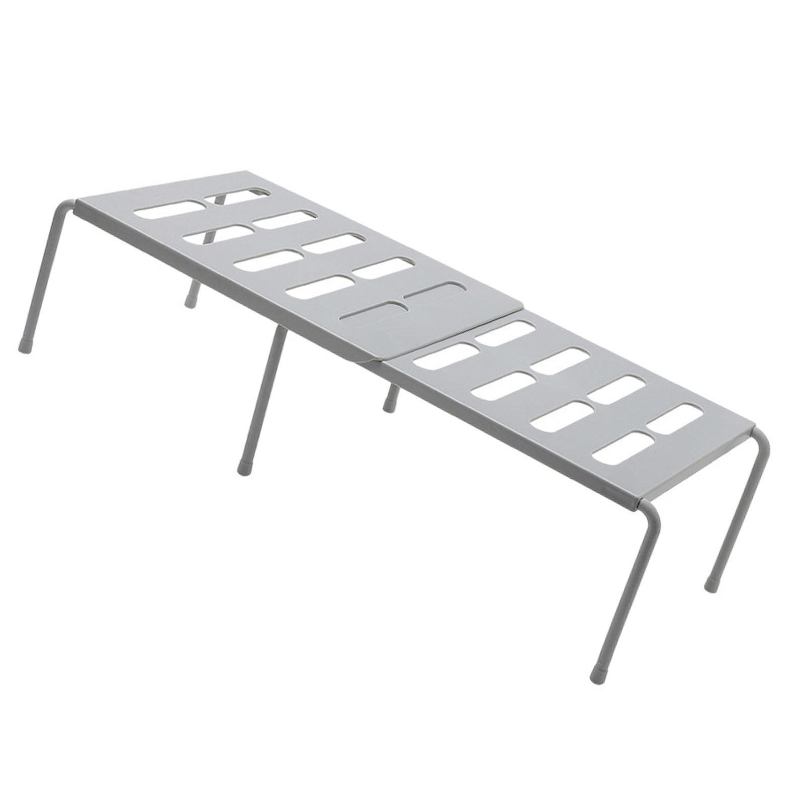 

Kitchen Counter Storage Rack Grey ABS Plastic Punch Free Expandable Large Capacity Kitchen Cabinet Shelf Organizer for