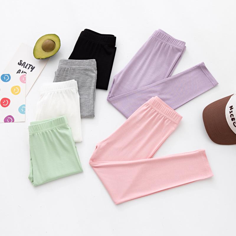 Letní dívčí legíny s potiskem bonbonů: Všestranné, Elastické, Tenké, Délka 9 bodů