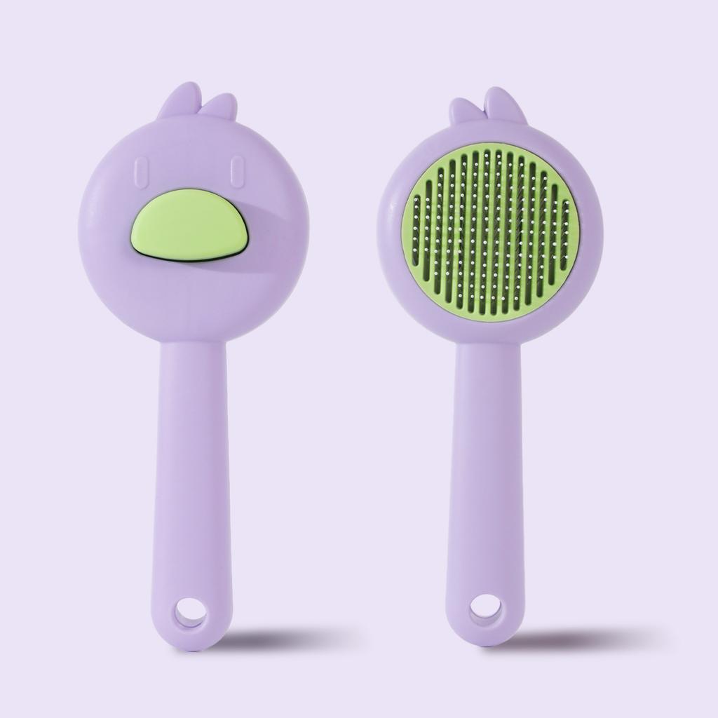 Pet Cleaning Comb, Floating Hair Removal Artifact, Universal Hair Combing Brush for Cats and Dogs, No Hair Loss, Chick Color Matching Button,