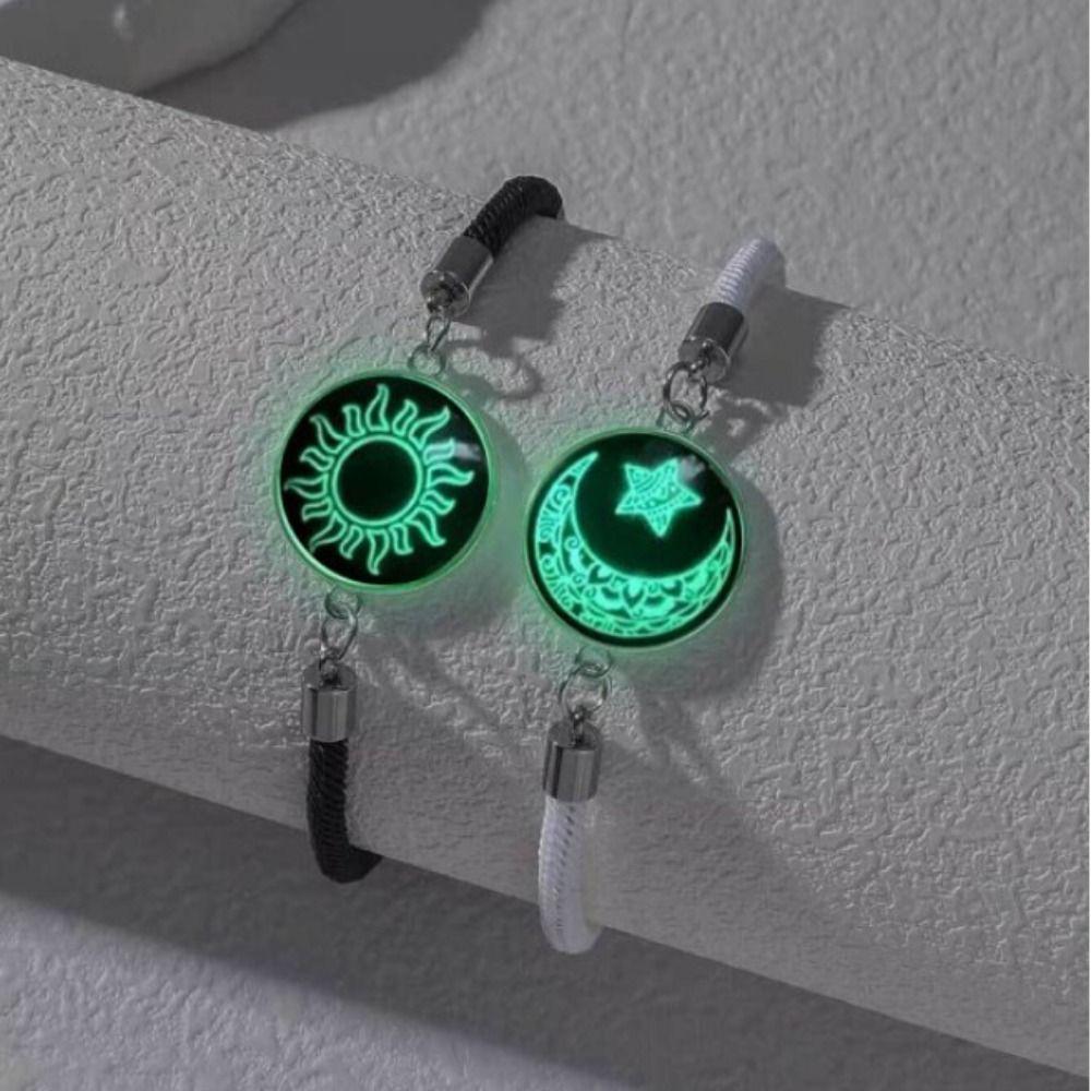 1 Pair Adjustable Braided Bracelet Luminous Rope Bracelet Retro Couple Bracelet  Couple Wear