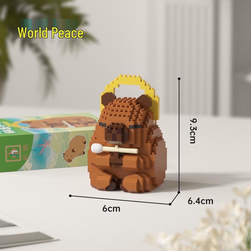 Capybara & Guinea Pig Building Block Toys - Lego Compatible Cartoon Assembly Ornaments for Kids