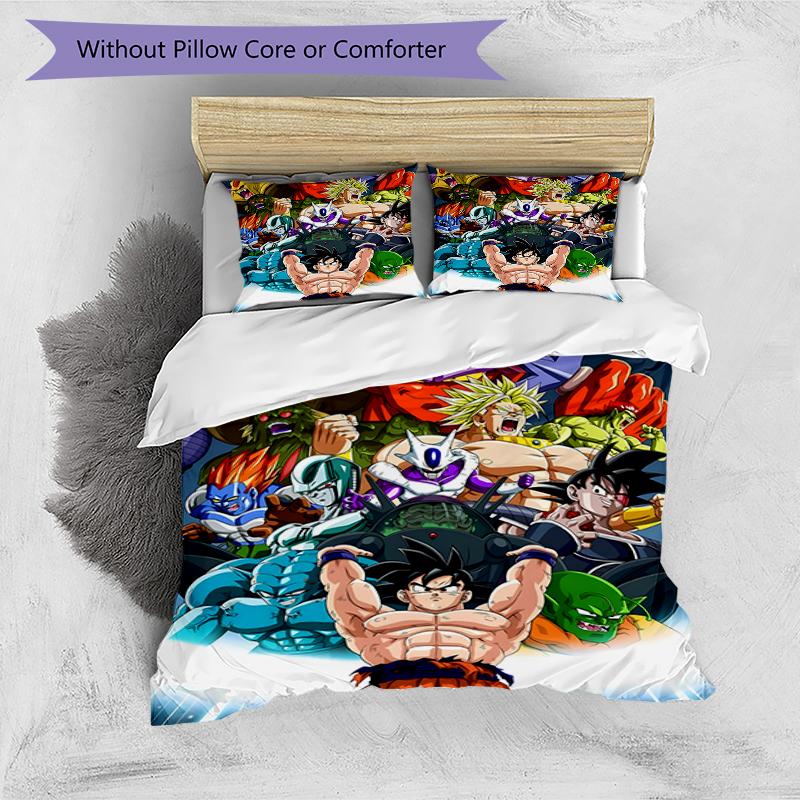 3pcs Dragon Ball3 Design Cover Set - HD Printed Bedding with 1 Cover and 2 Pillowcases - Perfect for Home and Dorm Decor