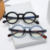 New Round Glasses Frame Women Men Small Frames Computer Optical Eyeglasses Vintage  Designer Leopard Black Glass Clear Lens