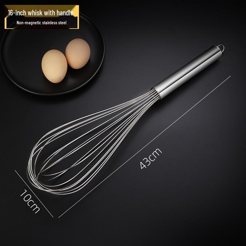 Island Qi Stainless Steel Egg Whisk - Modern, Simple Baking Utensil for Mixing Egg and Cream