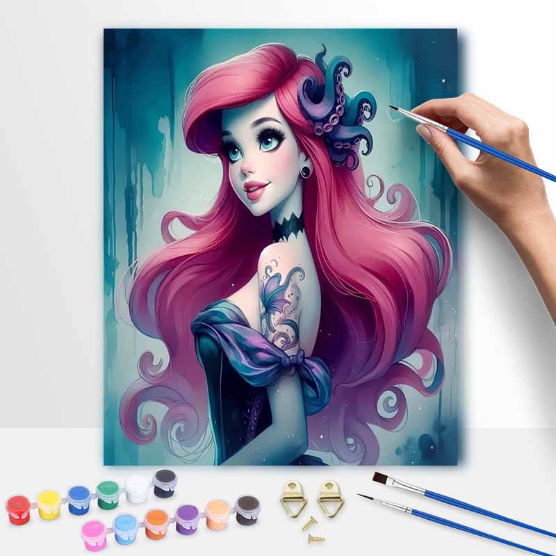 Disney DIY Oil Painting Kits Little Mermaid Portrait Hand Painting Home Decor Craft Gift Ideas For Unique Wall Art Home Decoration Decor