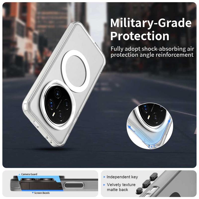 Coque pour Honor Magic 7 Pro, coque annulaire magnétique mate avec chargement sans fil