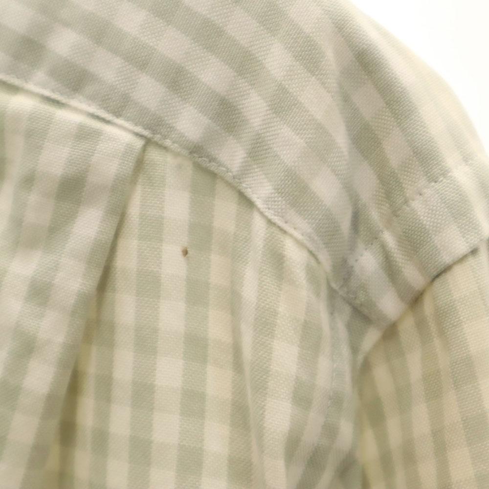 Hermes Hergestellt in Frankreich Altes Karomuster Langarm Button-down-Hemd 42 Herren Gebraucht