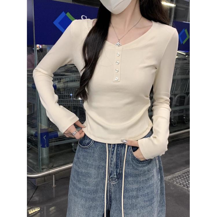 Korean Style Macaron Blue Velvet Long-Sleeve Pleated Waist Shirt for Women