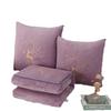Dual-Use Pillow & Blanket: Crystal Velvet Embroidered Cushion for Car & Office Naps