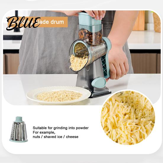 Kitchen Slicer Handheld Roller Vegetable Shredder Stainless Steel Blades Safe Food Processor Multi-Function Gadget for Julienne Cutting BPA-free Tool