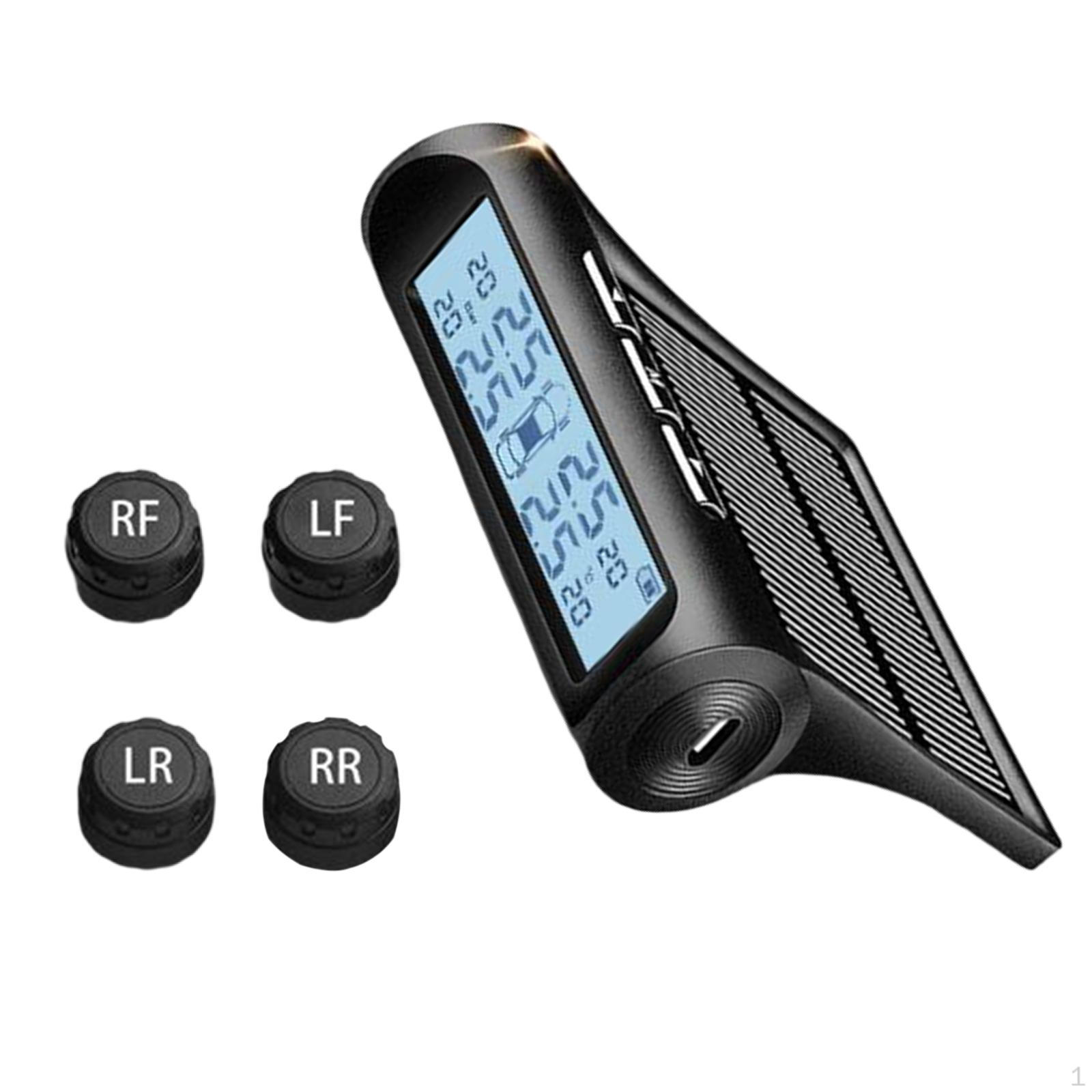 

Car Solar Tire Pressure System Alarm Safety Drive Warnings USB Port Automotive for SUV Auto RV Truck