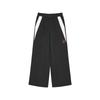 Logo Vintage Sports Print Spliced Brand Logo Pattern Straight Leg Mid Rise Casual Pants Women Pants Black L424W061-0018
