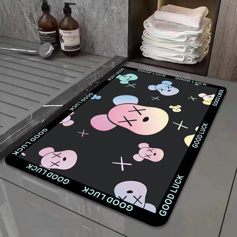 New Morandi Color Bathroom Doormat Balcony Floor Mat Modern Simple Bedroom Living Room Waterproof Leave-in Carpet