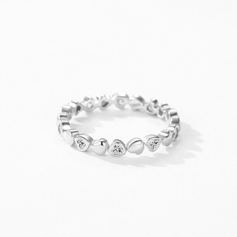 Tancise Klassisk 925 Sterling Sølv Zircon Ring Dame Smykker Bryllup Løfte Party Gift