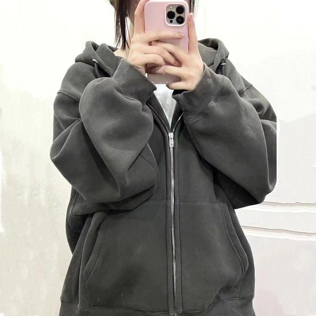 2023 Women's Oversized Hooded Cardigan Sweatshirt: Spring/Autumn & Winter-Ready Plush Velvet