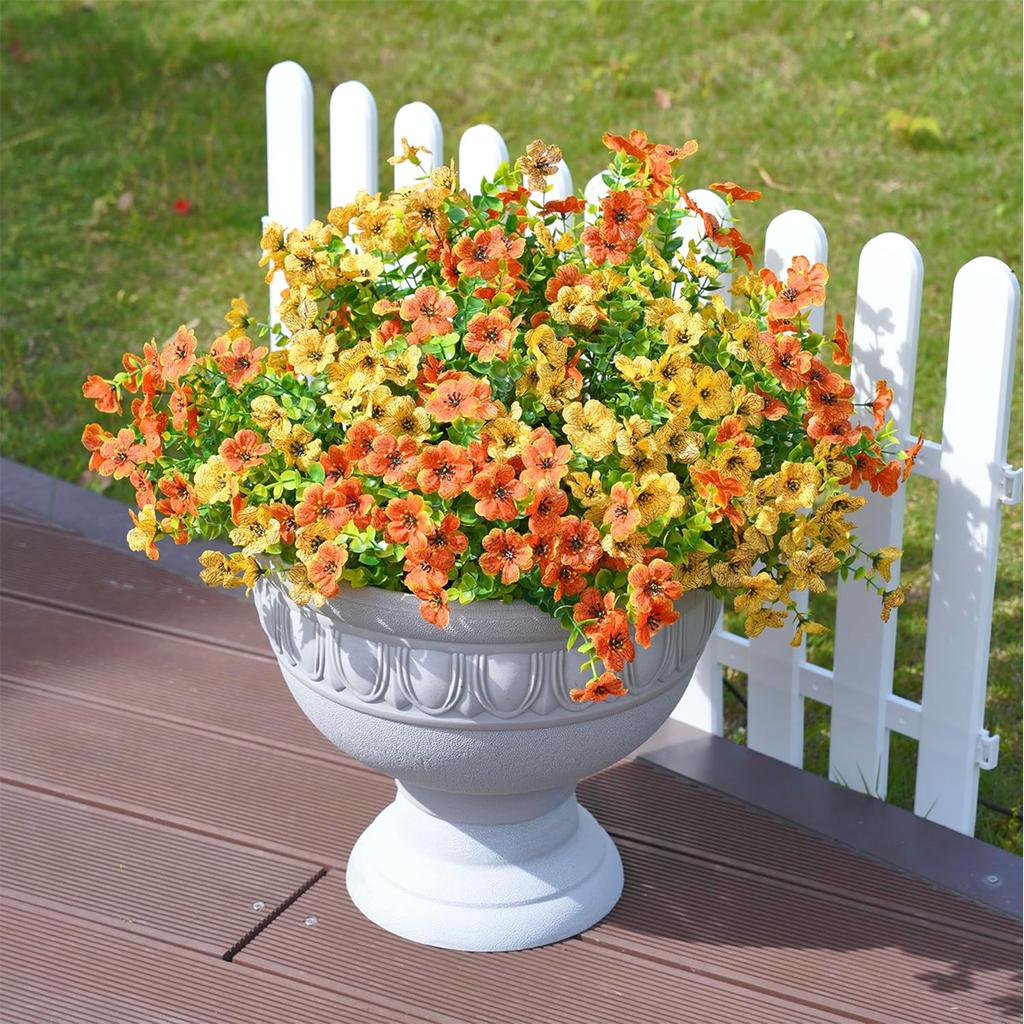 New Artificial Plant Flowers Outdoor Autumn Decoration 2 Bunches Of Fake Silk Flowers For Home Patio Garden Decoration