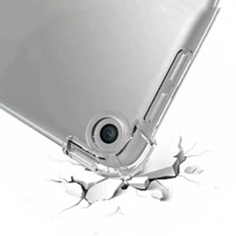 TPU-surfplattafodral för Samsung Galaxy Tab A9 A8 A7 S6 Lite S7 S8 Ultra S8+ S9+ S9 S10 FE Plus 2025 Genomskinligt skydd med pennfackshållare