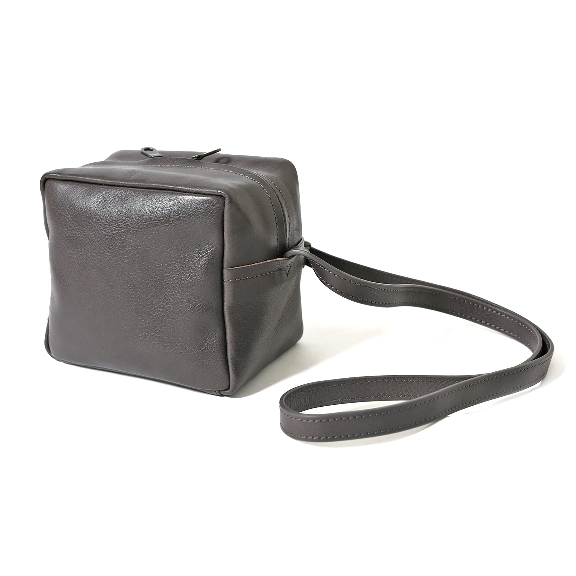 

LEATHER CRAFT COMPANY Cube Shoulder Bag, Italian Leather, MINIMAL LMM-1101 (Gray)