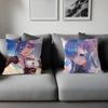 Rem Ram Cartoon Animation Pillowcase Toon Gift Cushion Cover Bedroom Home Sofa Chair Seat Decor Pillow Case