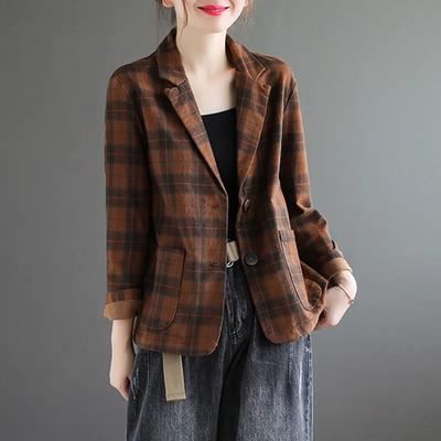 Coat Women Vintage Comfortable Lightweight Oversized Casual Blazer Cotton Linen Cardigan Jacket