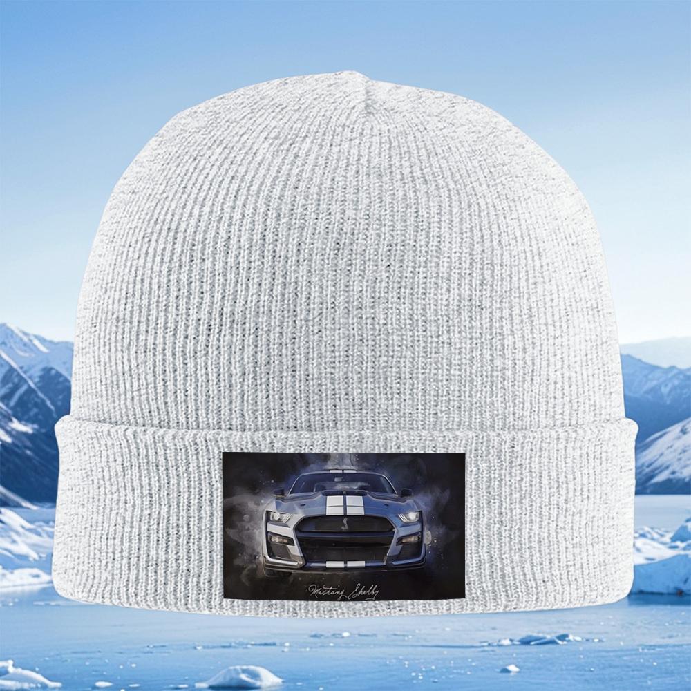 Shelby Mustang Sportwagen Design Herren Damen Unisex Strickmütze Beanie Pullovermütze Winter Thermisch Warm Weihnachten Outdoor Radfahren