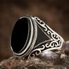 30 Styles Vintage Handmade Turkish Signet Ring For Men Women Ancient Zinc Alloy Color Black Onyx Stone Punk Rings Religious Zircon
