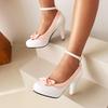 Women's Patent Leather Mary Jane Shoes High Heels Platform Sweet Bow Lolita Evening Party Ladies Pumps OL Office Work