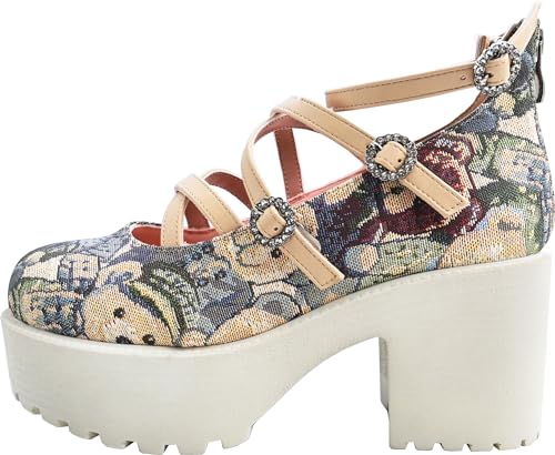 Yosuke Women's Beige Combination Pumps, Sizes 4450037, Sizes 24.0cm-24.5cm