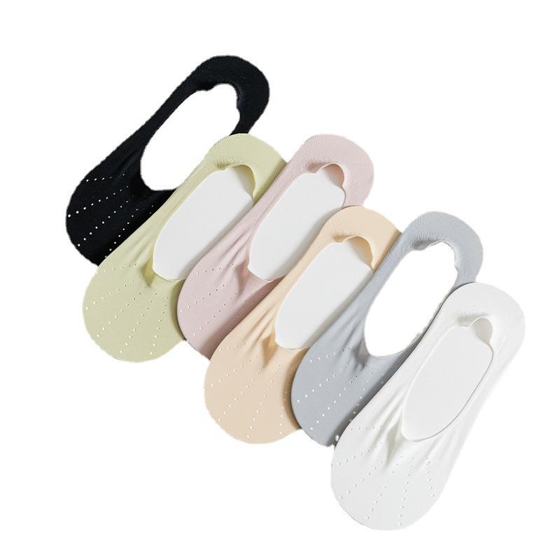 Socks Thin Ice Silk Mesh Invisible Socks Breathable Shallow Mouth Non-Slip Boat Socks Do Not Fall Off The Heel Socks