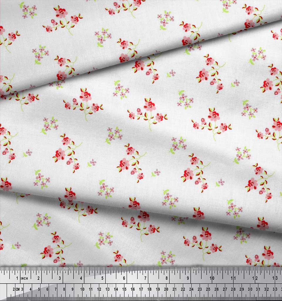 Soimoi Japonská krepdešínová saténová látka Listy a květinový umělecký potisk Šicí látka metr 42 palců