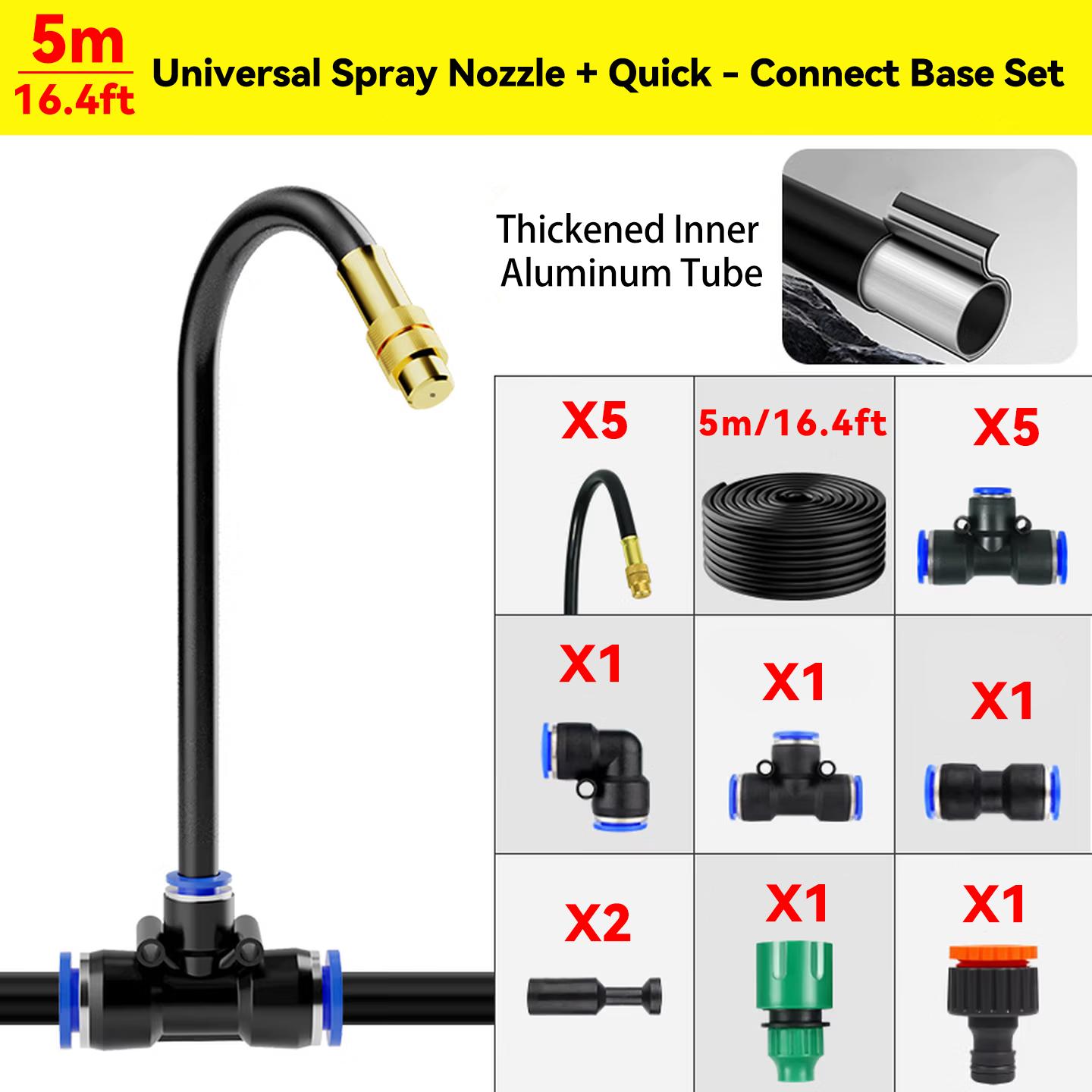 

Universal Mist Nozzle Irrigation System 16.4/32.81/49.21/65.62ft Automatic Watering Kit for Garden Watering Roof Cooling Sprinkl