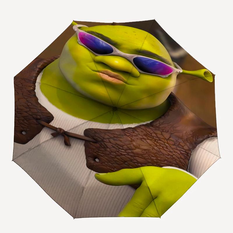 Shrek Theme Automatic Umbrella, Lightweight & Portable, 8 Rib, Perfect for Outdoor Travel, Birthdays, Christmas, Gifts.