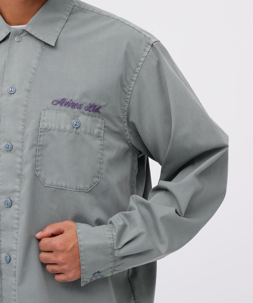 Avirex FADED ONE POINT WORK SHIRT Green Work Size L (WEB Exclusive) Men's Shirt, (140) 783-5120009
