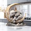 Elephant Lying On Moon Figurine Safe 2D Flat Acrylic Craft Ornament Easy Display Bedroom Desk Decoration Gift