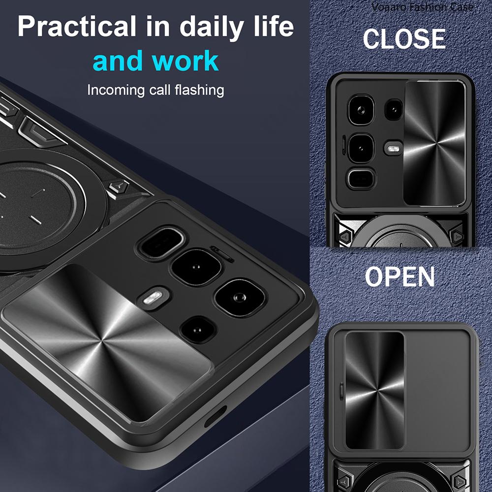 Husă Slide Lens Armor pentru Infinix Note 50X 5G Husă pentru Infinix Note 50 Pro 4G Plus 5G Husă Suport Inel Magnetic