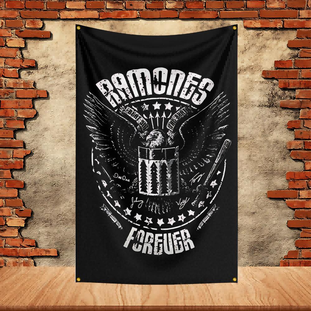 Ramones Band Party Flag Polyester Printed Flag Banner Tapestry for Garden Garage Decoration Concert Flag