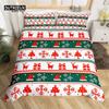 Christmas Duvet Cover Cartoon Snowman Deer Reindeer Bedding Set Twin Size Microfiber Cute Gingerbread Stocking Comforter Cover