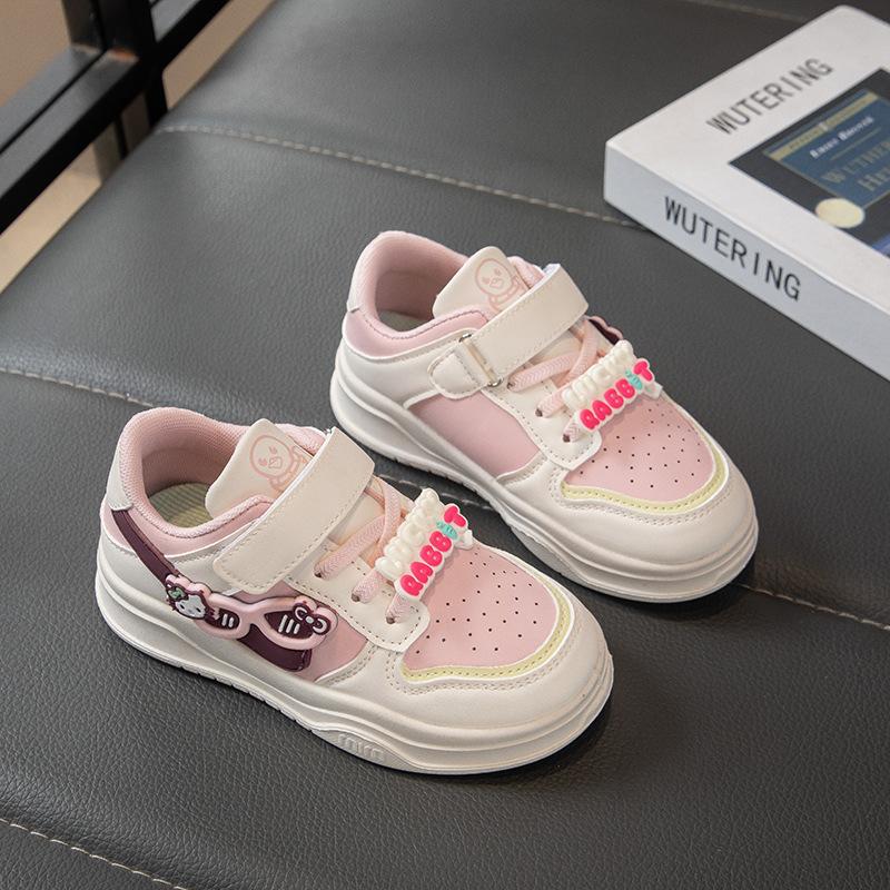 Kids Girls Cute Cartoon Decor Hook and Loop Casual Sneakers 26
