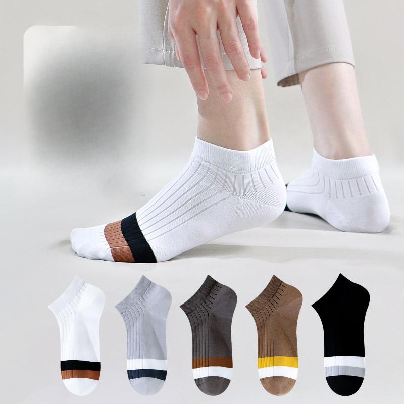 Fashionable Men's Short Socks, Summer All-cotton Anti-odor Sweat-absorbing Men's Socks, Casual Low-top Sports Socks, Trendy Short Socks