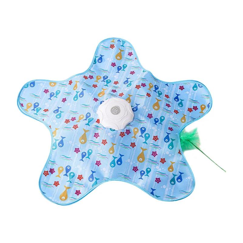 Cat Toys Interactive Hide and Seek Cat Toy with Mouse Squeaky Motion Activated Moving Concealed Feathers Kitten Teaser Toy