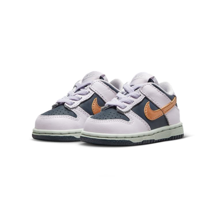 Nike Dunk Low SE TD Copper Swoosh Baby Sneakers Purple Thunder-Blue Barely-Grape DX1665-400