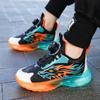519 students 2025 new button shoes children's sports shoes medium and large children boys soft sole thick sole non-slip and breathable