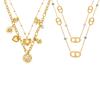 18K Gold Plated Stainless Steel Double Layer Heart Pendant Necklace