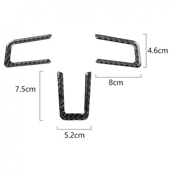 Carbon Fiber Interior Steering Wheel Decal Trim Cover for Ford Mustang 2015-